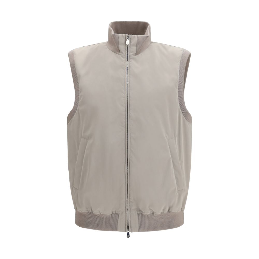 Brunello Cucinelli Gilet Sans Manches en Polyester Gris