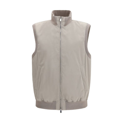 Brunello Cucinelli Gilet Sans Manches en Polyester Gris
