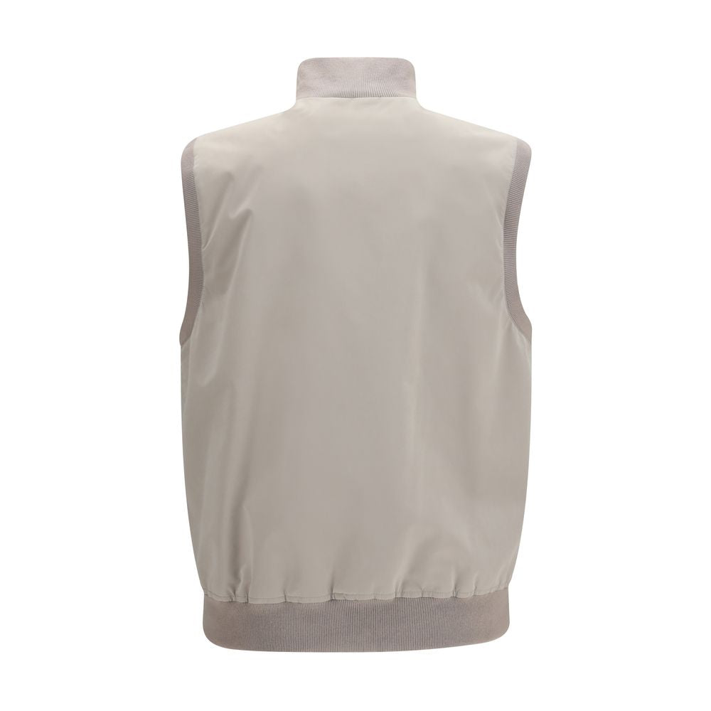Brunello Cucinelli Gilet Sans Manches en Polyester Gris