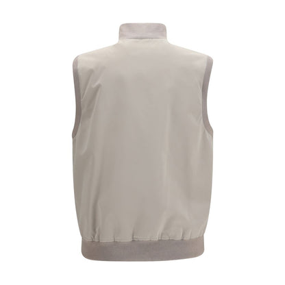 Brunello Cucinelli Gilet Sans Manches en Polyester Gris