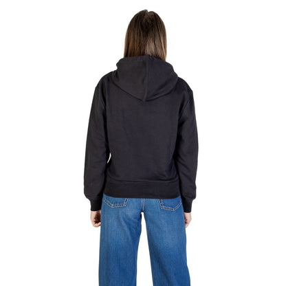 Calvin Klein Jeans Felpa Nera in Cotone con Cappuccio