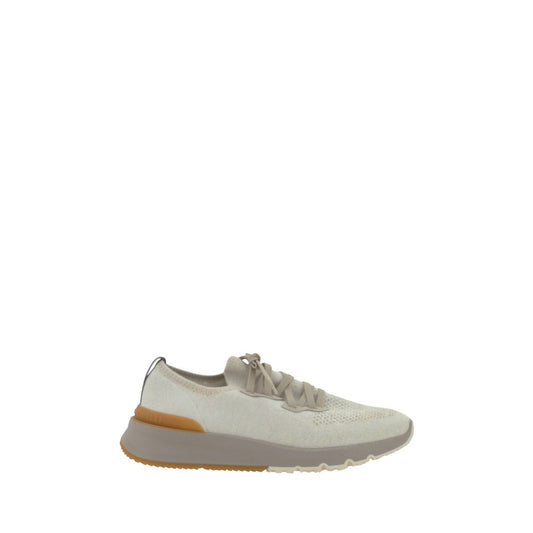 Sneakers sportive Brunello Cucinelli in cotone bianco