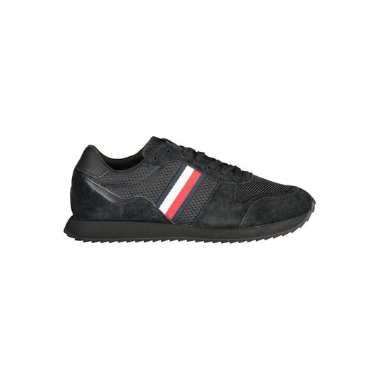 Sneaker da uomo in pelle nera Tommy Hilfiger