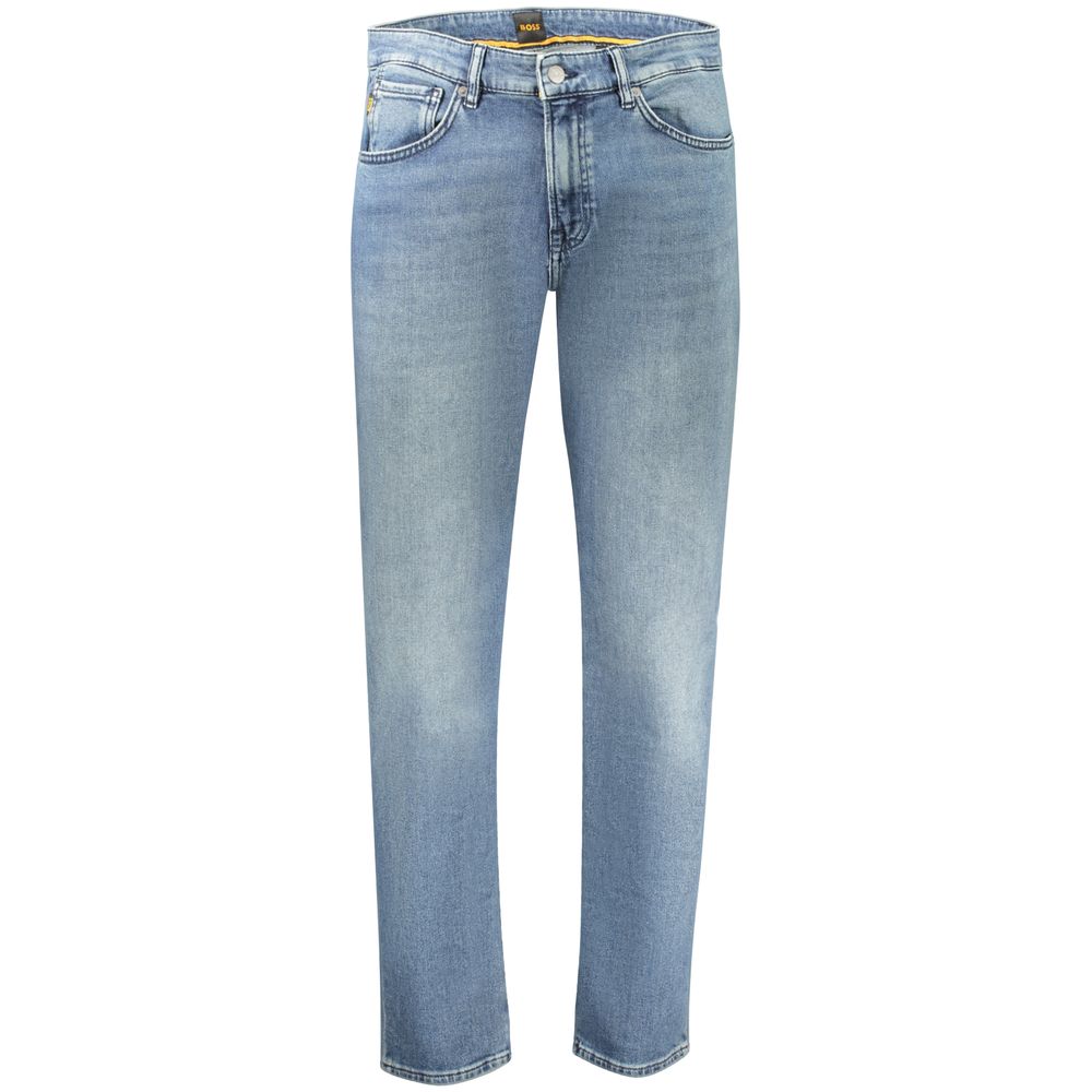 Jeans da uomo Hugo Boss in cotone blu, vestibilità regolare