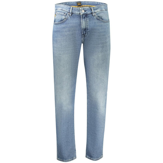 Jeans da uomo Hugo Boss in cotone blu, vestibilità regolare