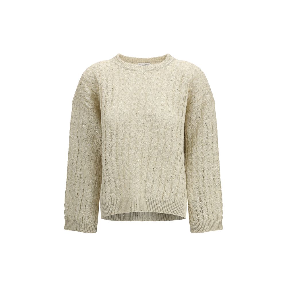 Sweat-shirt Brunello Cucinelli en lin beige