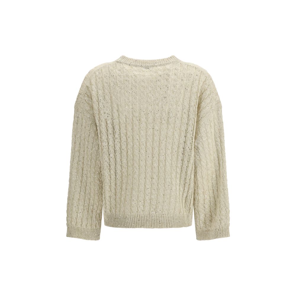 Sweat-shirt Brunello Cucinelli en lin beige