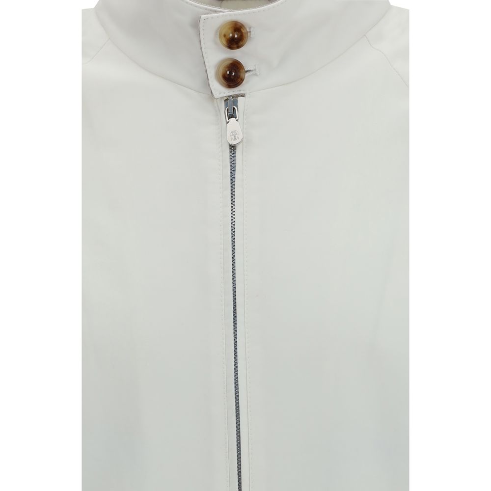 Brunello Cucinelli Giacca Lunga in Cotone Bianco