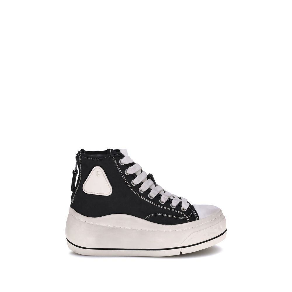 Sneakers R13 in cotone nero con plateau