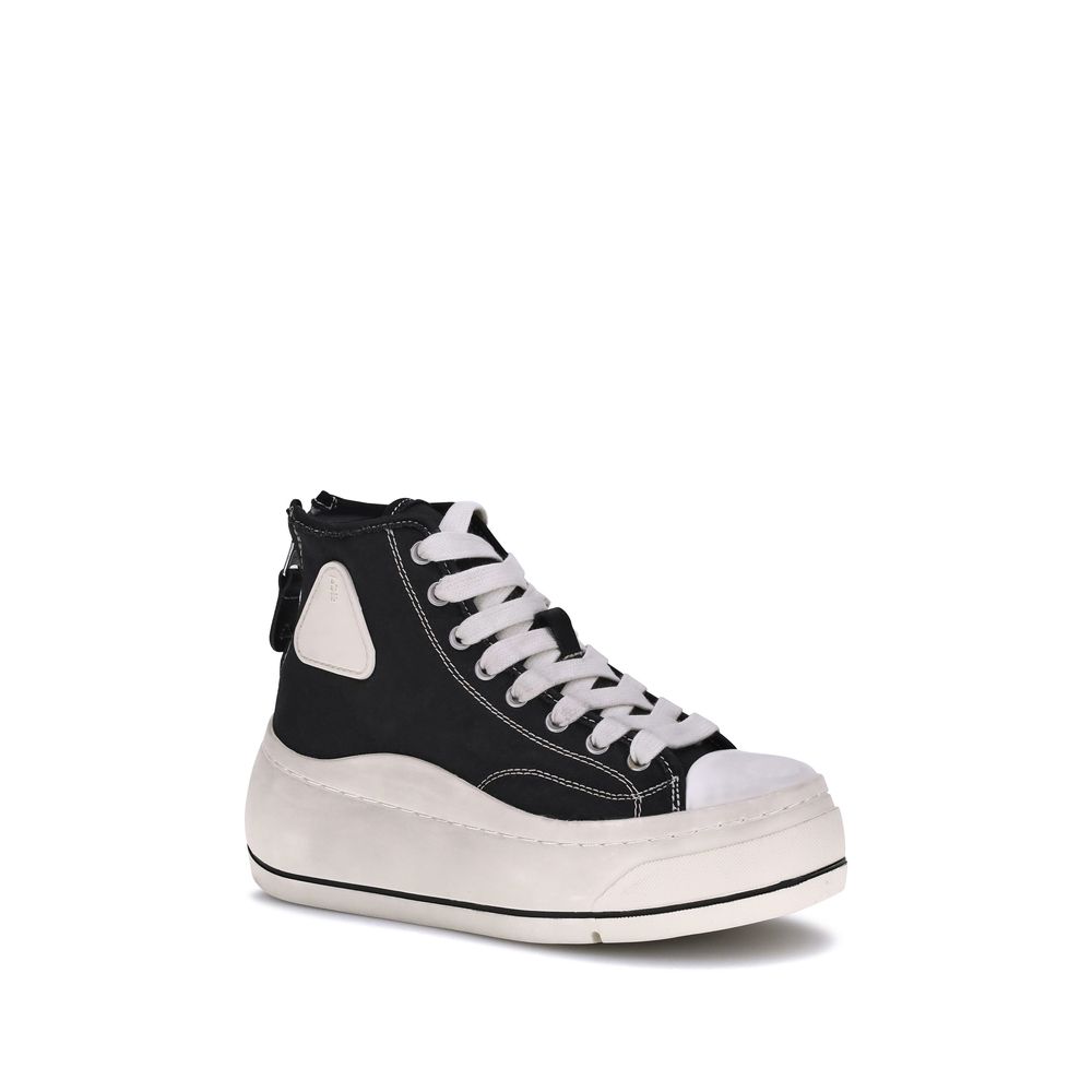 Sneakers R13 in cotone nero con plateau
