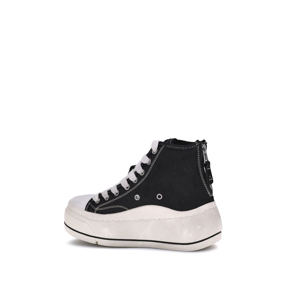 Sneakers R13 in cotone nero con plateau