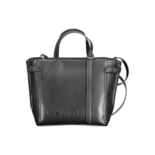 Borsa a mano da donna Calvin Klein in poliestere nero
