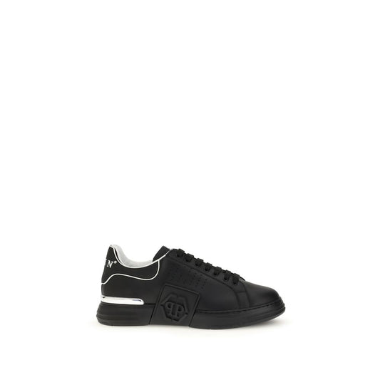 Sneakers sportive Philipp Plein in pelle di vitello nera Bos Taurus