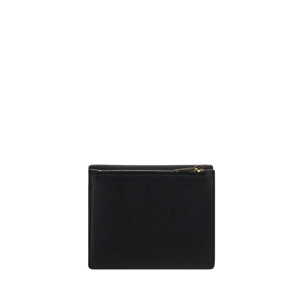 Portefeuille Saint Laurent en Cuir de Veau Noir Bos Taurus