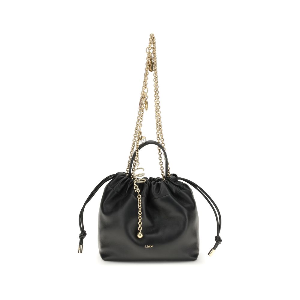 Borsa a tracolla Chloé in pelle di vitello nera Bos Taurus