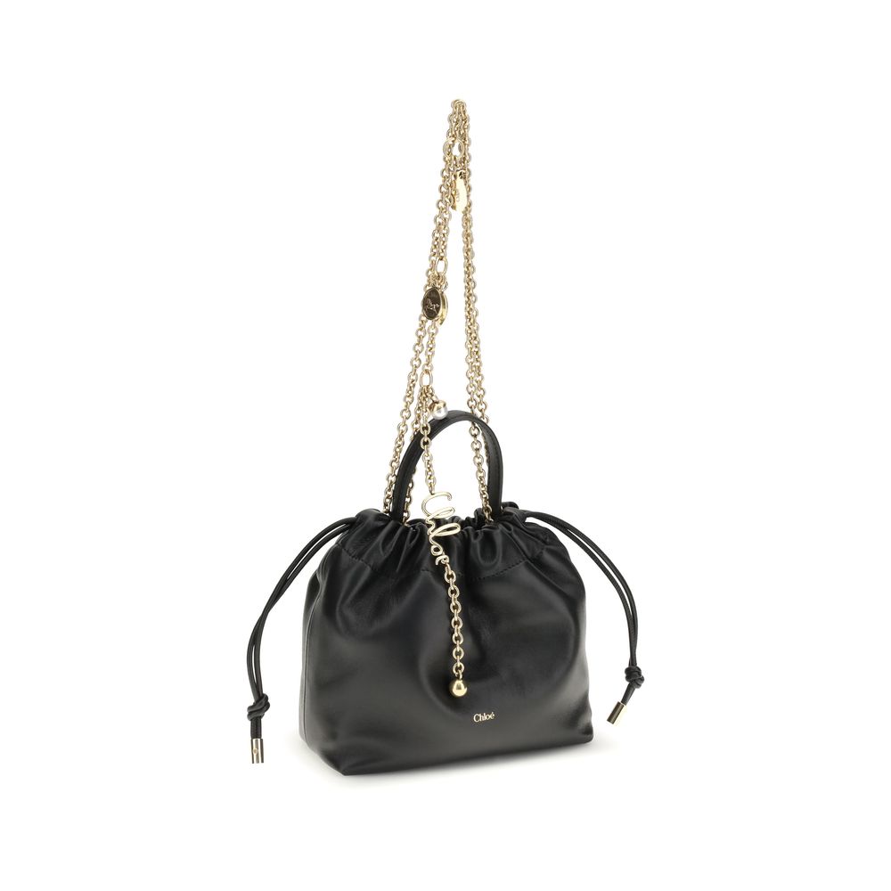Borsa a tracolla Chloé in pelle di vitello nera Bos Taurus
