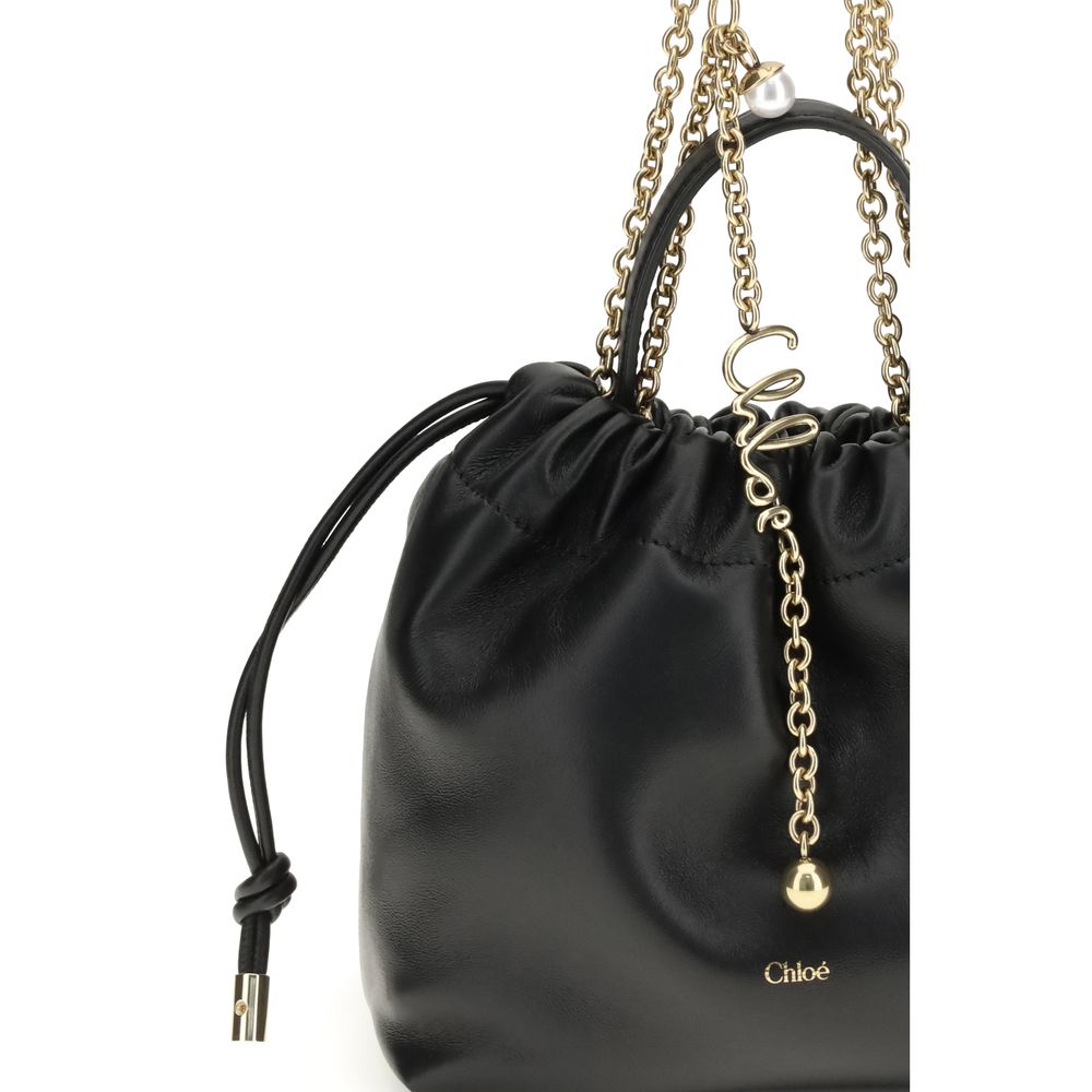 Borsa a tracolla Chloé in pelle di vitello nera Bos Taurus