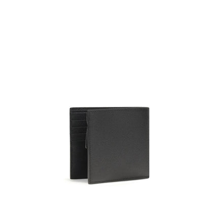 Portefeuille Saint Laurent en Cuir de Veau Noir Bos Taurus