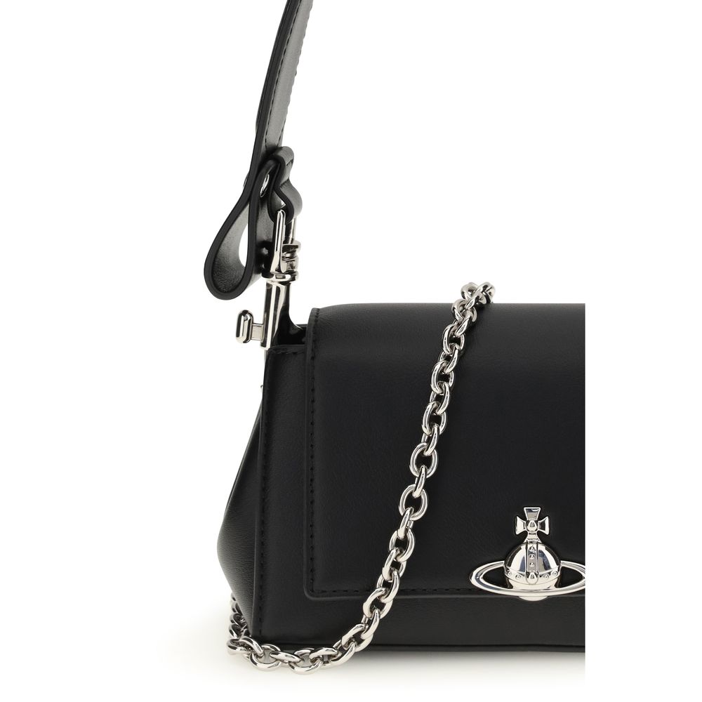 Borsa a tracolla Vivienne Westwood in poliuretano nero