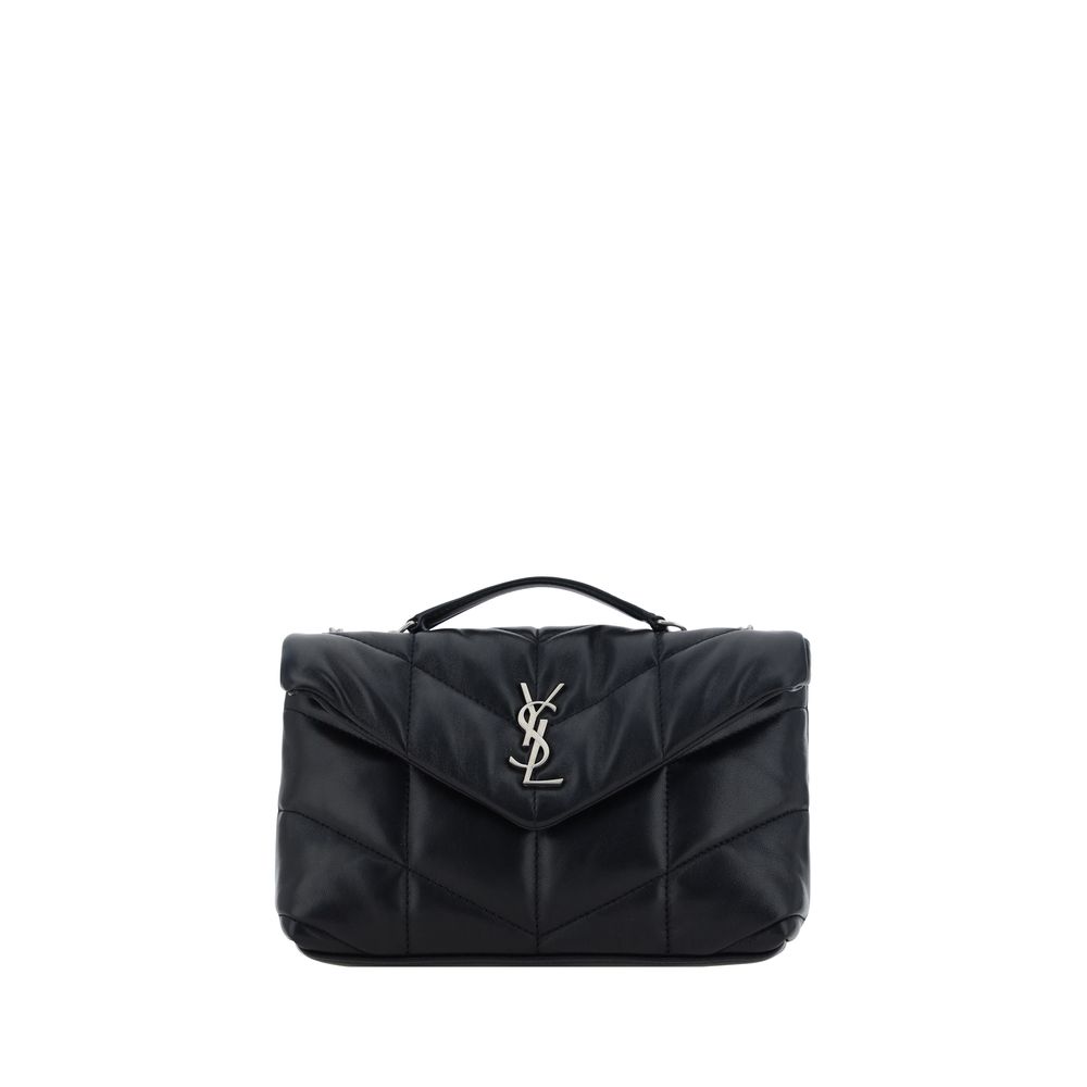 Borsa a spalla Saint Laurent nera in pelle di agnello Ovis Aries