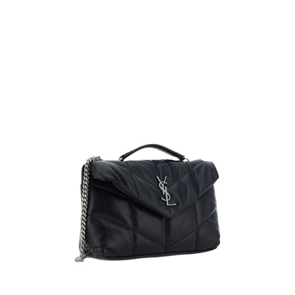 Borsa a spalla Saint Laurent nera in pelle di agnello Ovis Aries