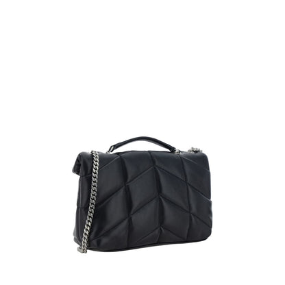 Borsa a spalla Saint Laurent nera in pelle di agnello Ovis Aries