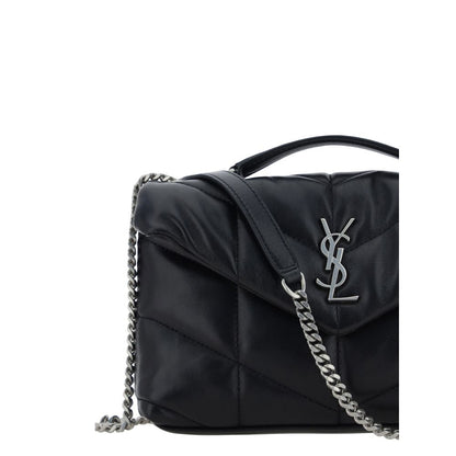 Borsa a spalla Saint Laurent nera in pelle di agnello Ovis Aries