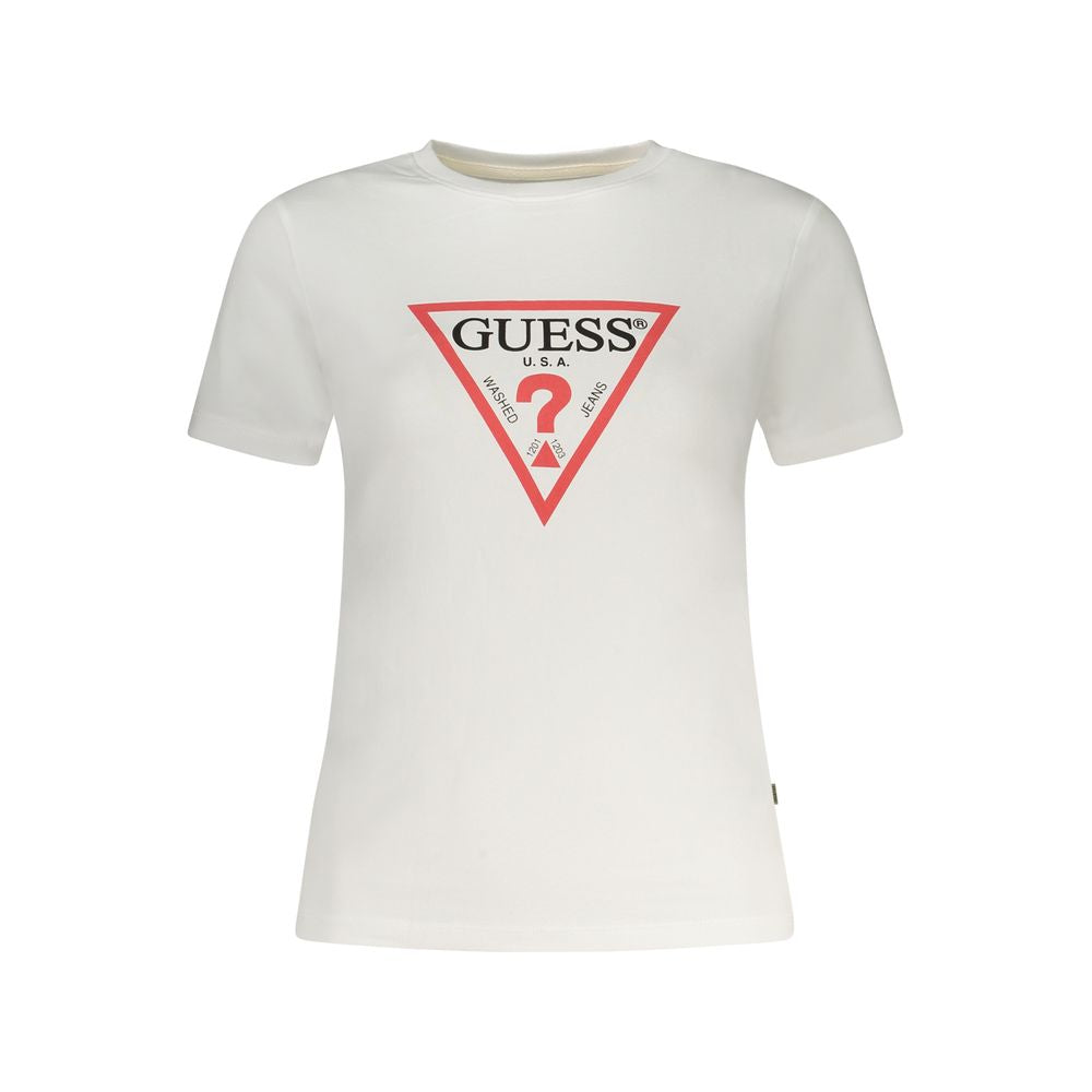 Guess Jeans T-shirt da Donna in Cotone Biologico Bianco