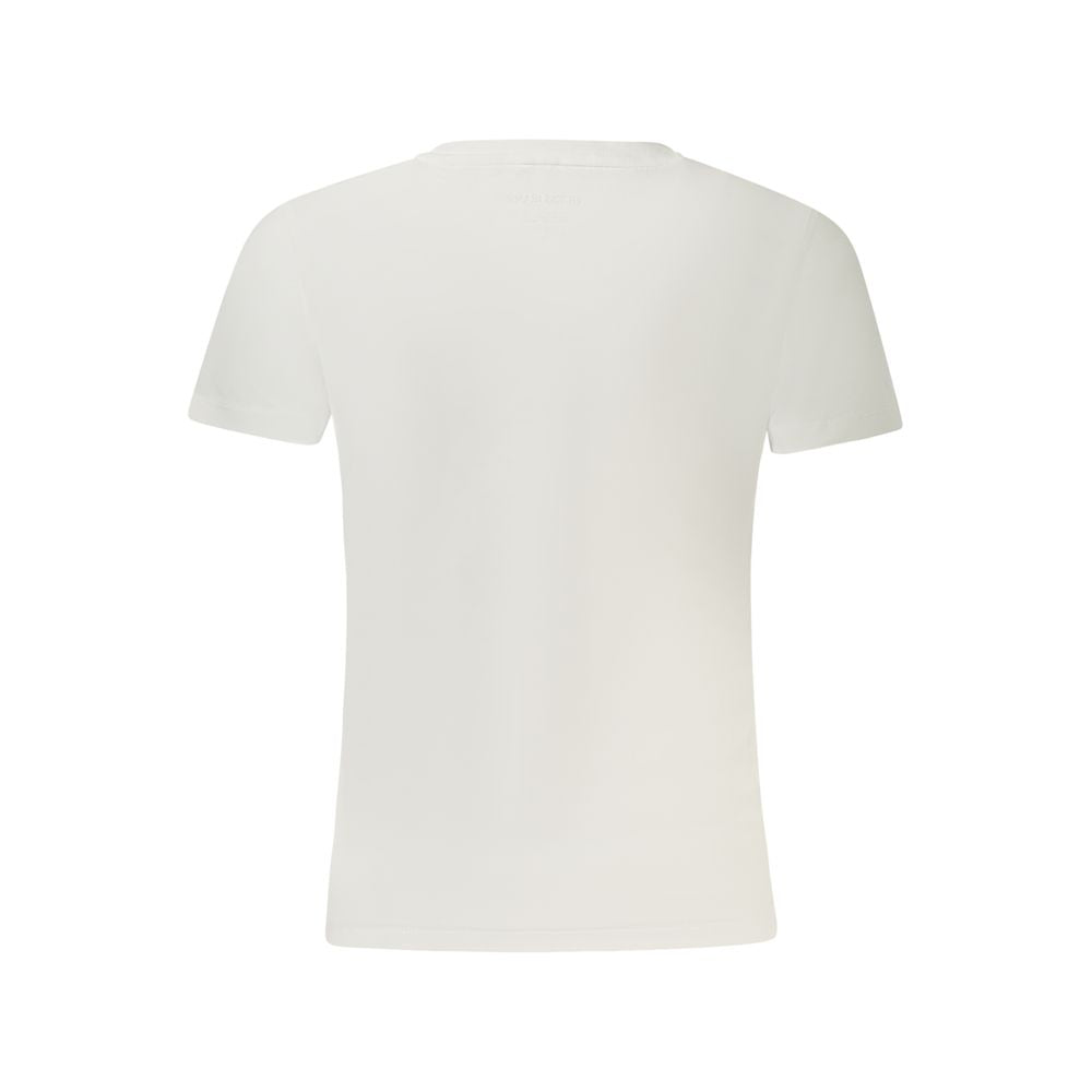 T-shirt da donna Guess Jeans in cotone bianco