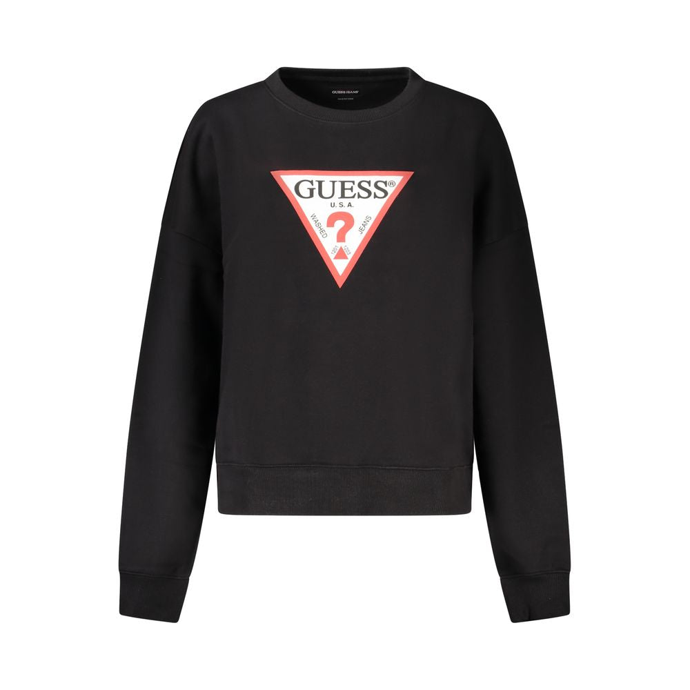 Guess Jeans Felpa da Donna in Cotone Organico Nera