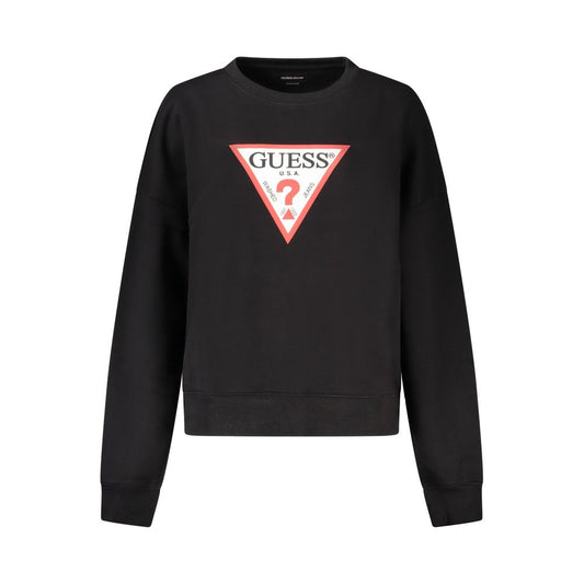 Guess Jeans Felpa da Donna in Cotone Organico Nera