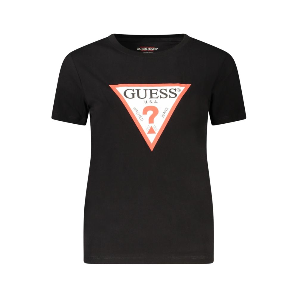 Guess Jeans T-Shirt Donna Nera in Cotone Biologico