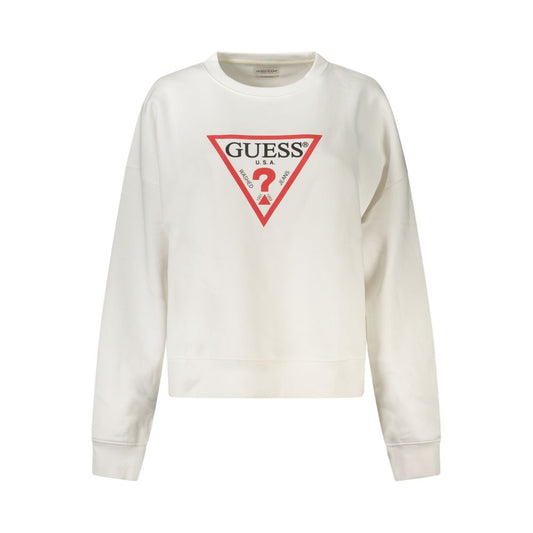 Felpa da donna in cotone bianco Guess Jeans