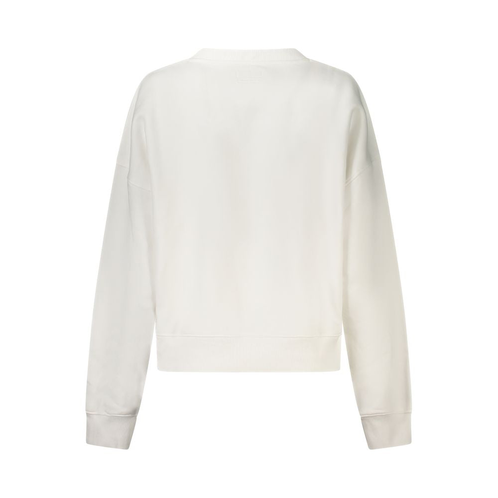 Felpa da donna in cotone bianco Guess Jeans
