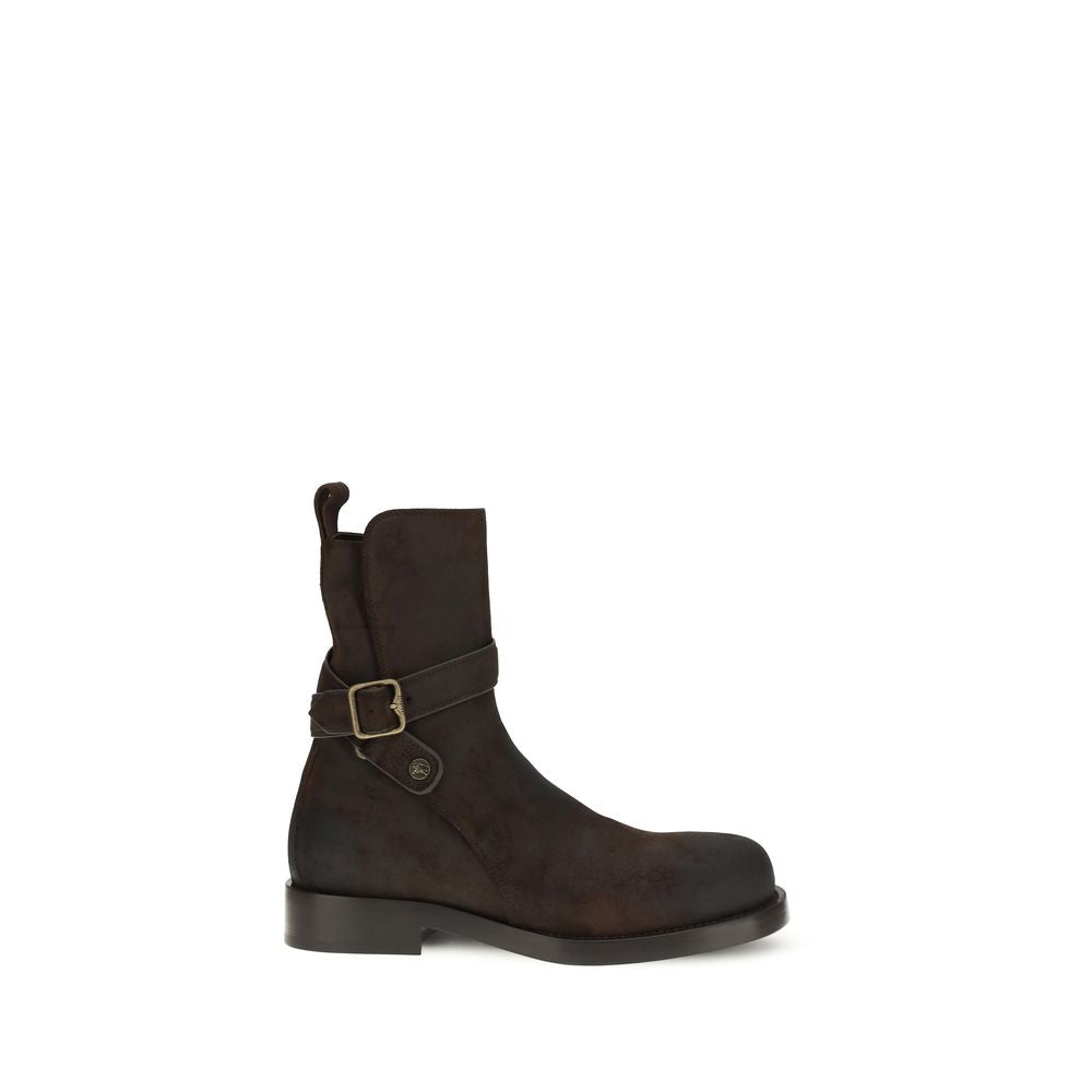 Stivali stringati Burberry in pelle di vitello marrone Bos Taurus