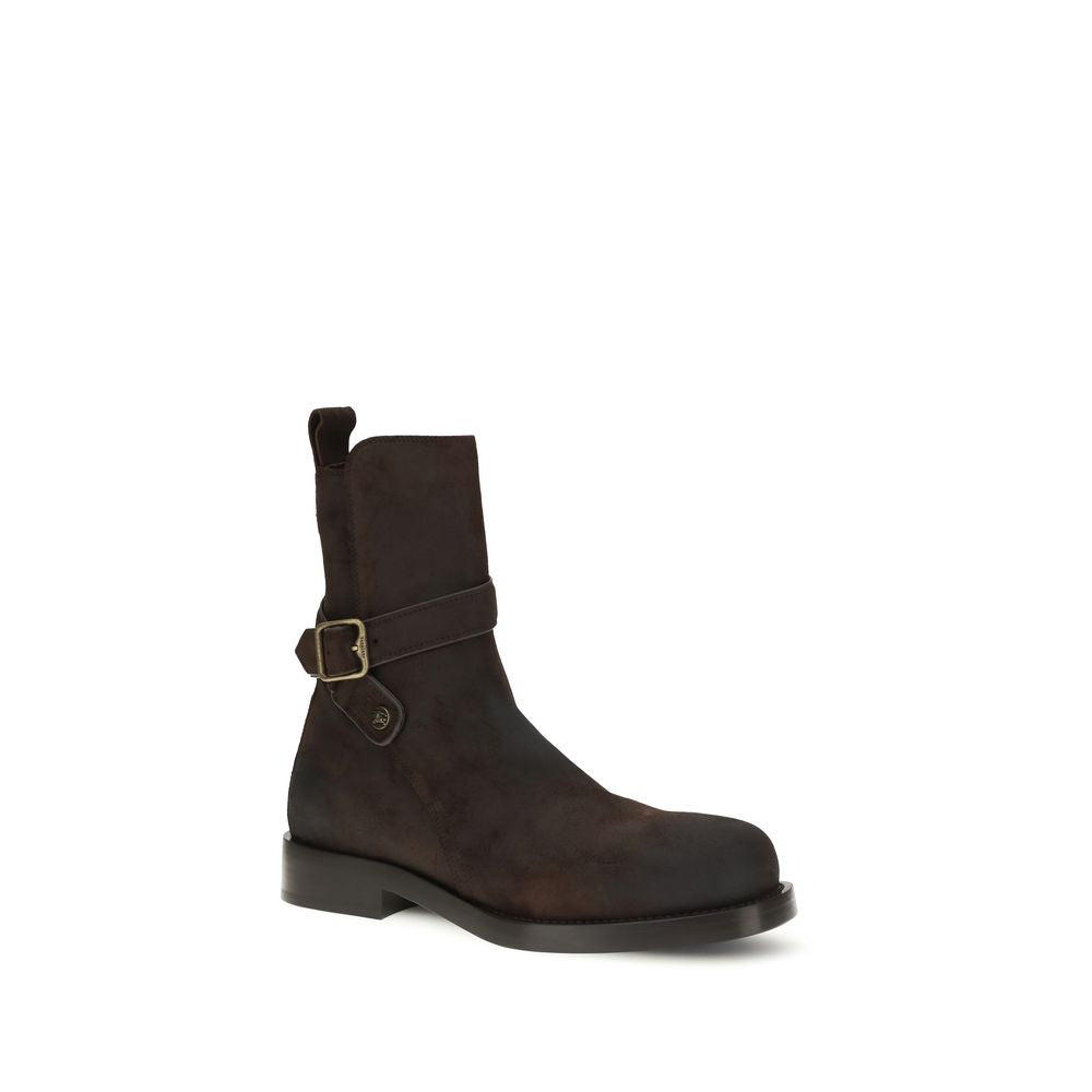Stivali stringati Burberry in pelle di vitello marrone Bos Taurus