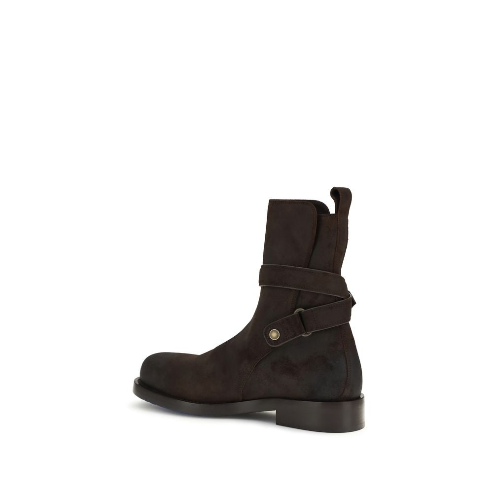 Stivali stringati Burberry in pelle di vitello marrone Bos Taurus