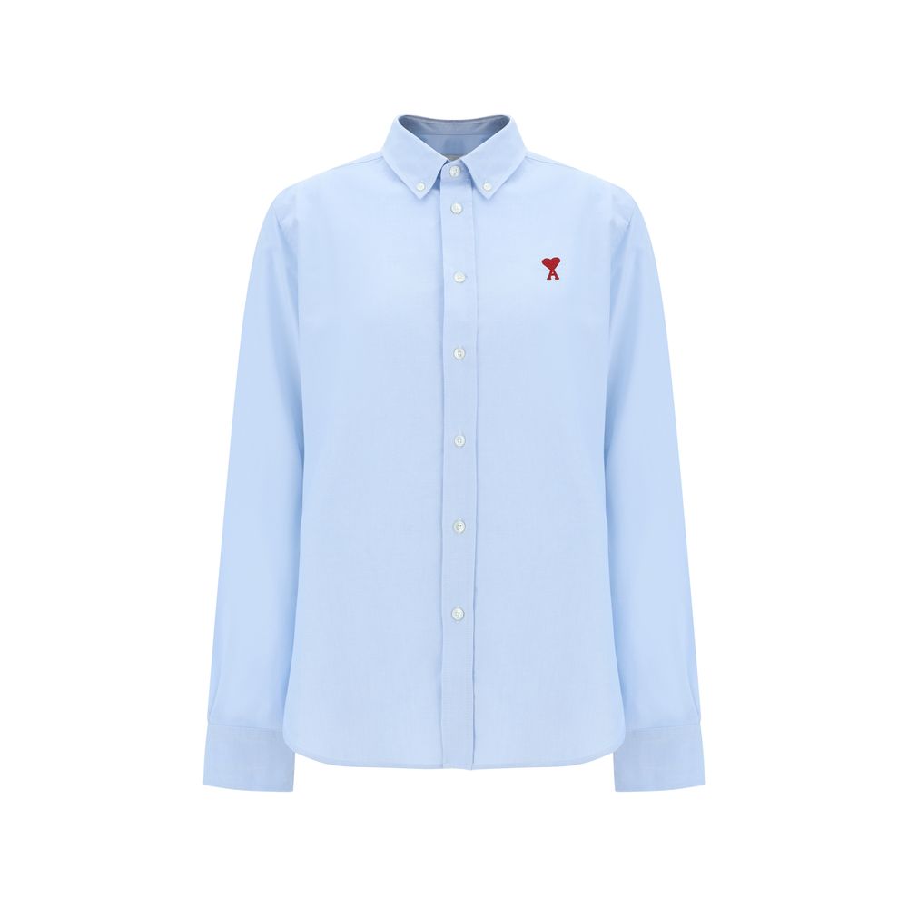 Camicia Elegante Ami Paris in Cotone Blu