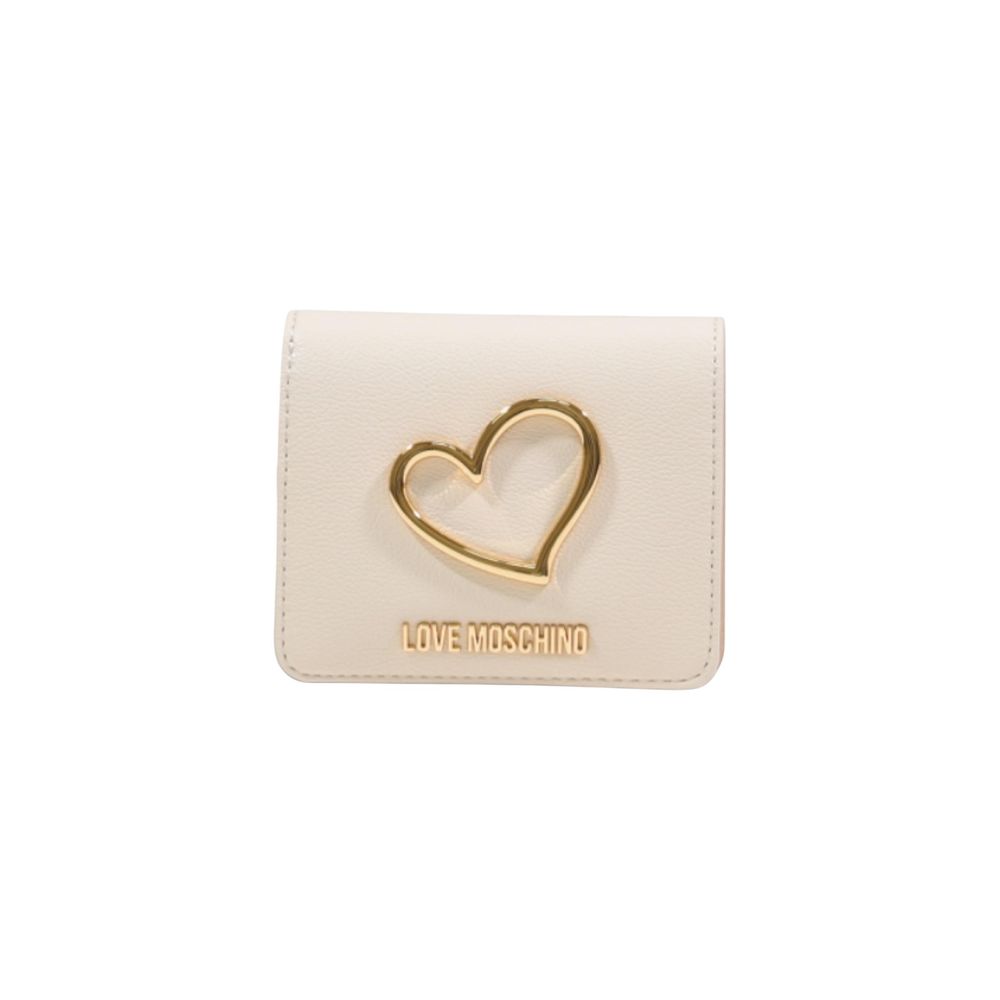 Portafoglio Love Moschino in polietilene beige