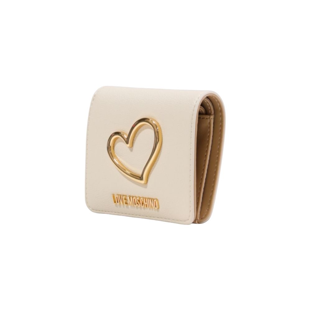 Portafoglio Love Moschino in polietilene beige