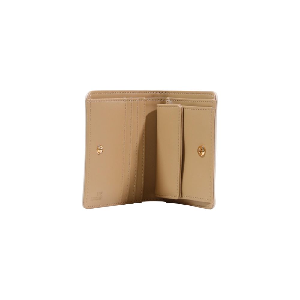 Portafoglio Love Moschino in polietilene beige