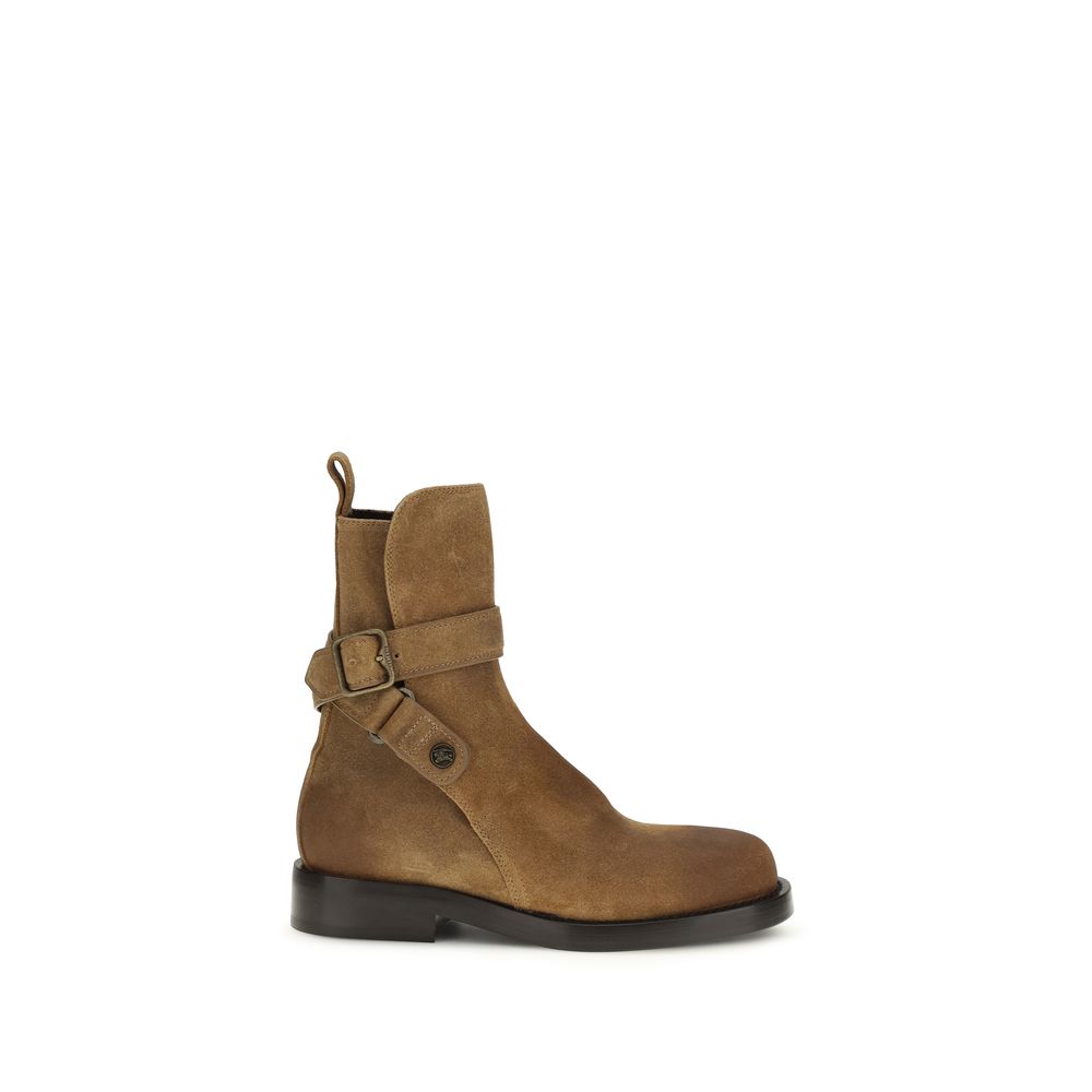 Stivali stringati Burberry in pelle di vitello marrone Bos Taurus