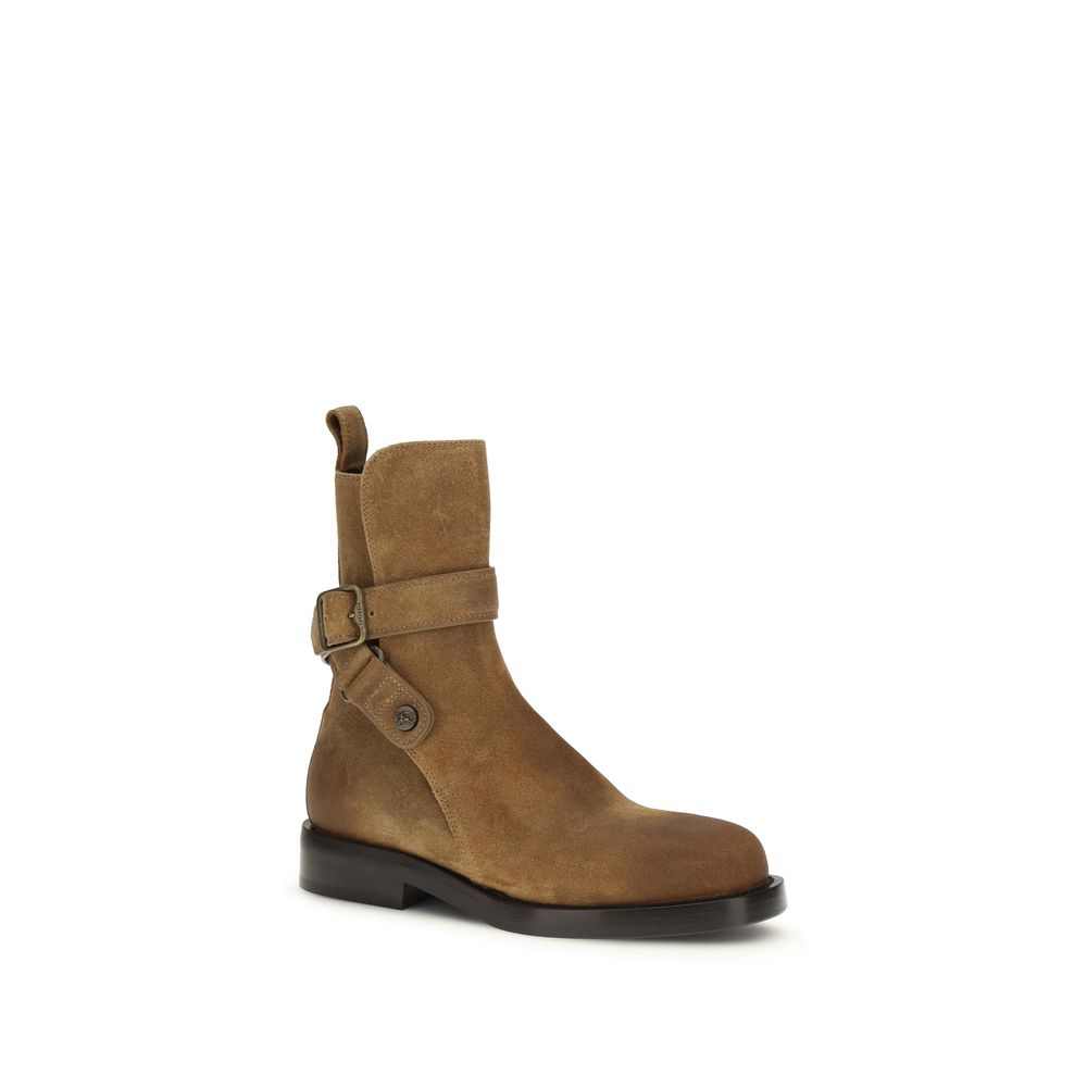 Stivali stringati Burberry in pelle di vitello marrone Bos Taurus