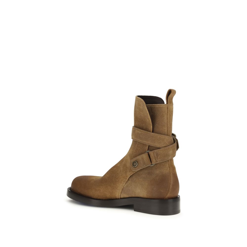 Stivali stringati Burberry in pelle di vitello marrone Bos Taurus
