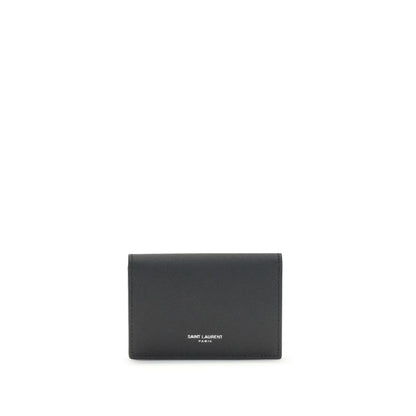 Portefeuille Saint Laurent en Cuir de Veau Noir Bos Taurus