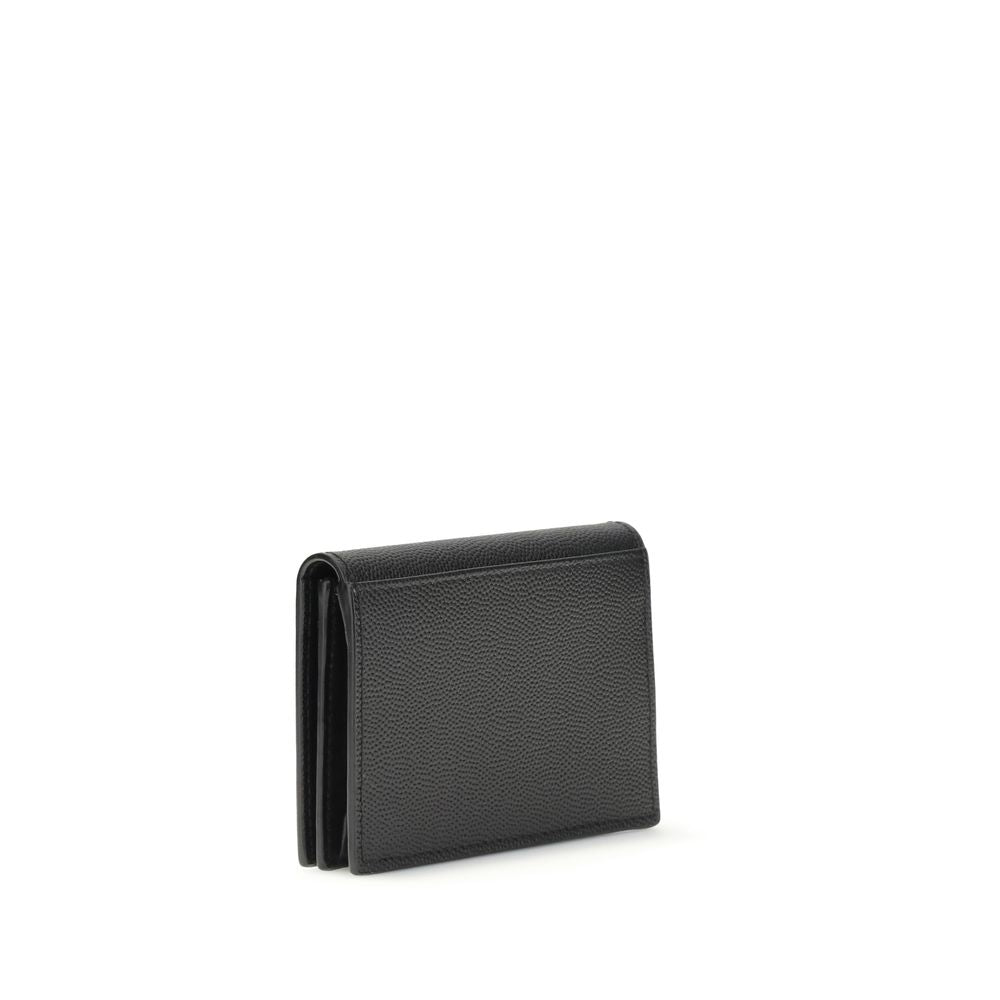 Portefeuille Saint Laurent en Cuir de Veau Noir Bos Taurus