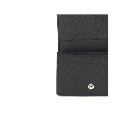 Portefeuille Saint Laurent en Cuir de Veau Noir Bos Taurus