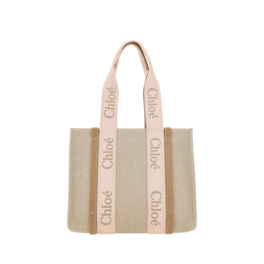 Borsa a Spalla Chloé in Lino Marrone