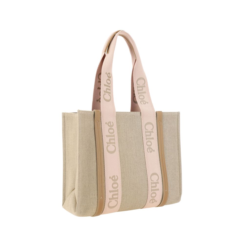 Borsa a Spalla Chloé in Lino Marrone