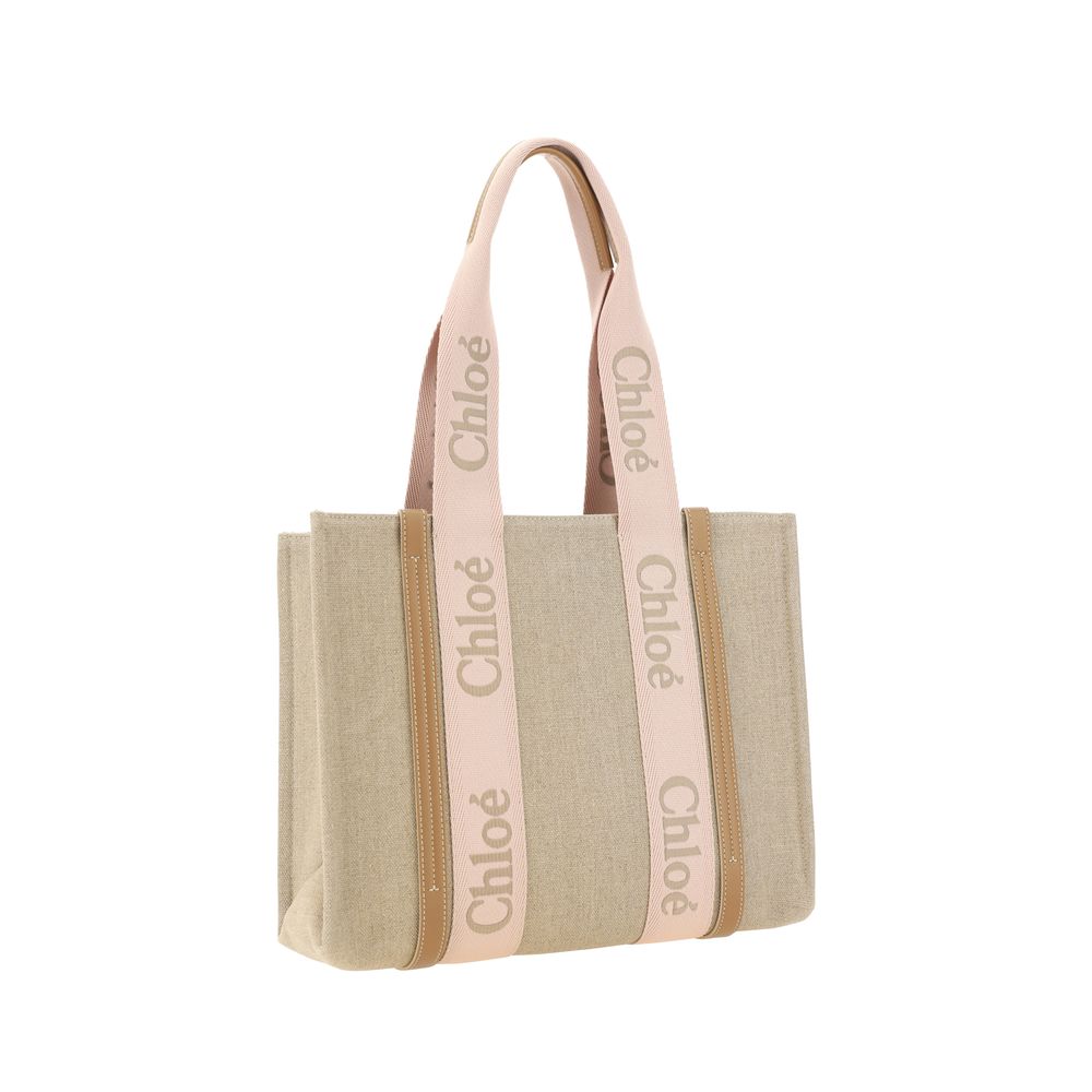 Borsa a Spalla Chloé in Lino Marrone